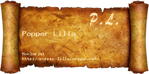 Popper Lilla névjegykártya